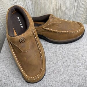 Roper Men's Tan Slip-On Leather Loafers